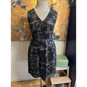Piazza Sempione sleeveless fit & flare wool black, and gray dress M